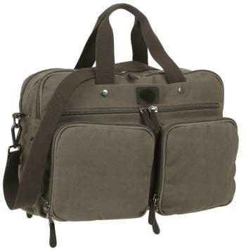 Canvas Briefcase Messenger Shoulder Bag Backpack
