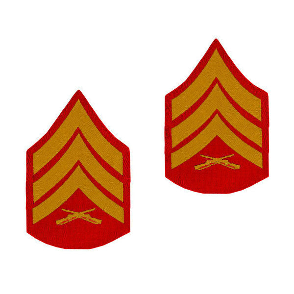 Marine Male Gold / Red Sergeant Chevron Set