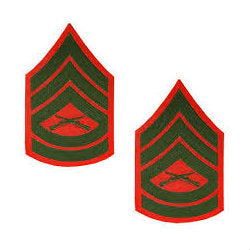 Marine Green / Red Gunnery Sergeant Chevron Set Female (1 Pair)