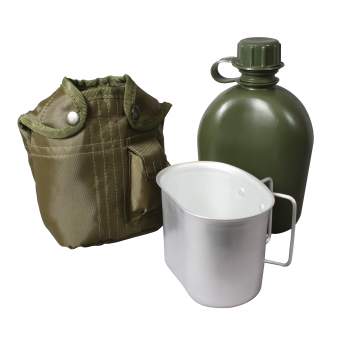 1 Quart 3 Piece Canteen Kit With Cover And Aluminum Cup