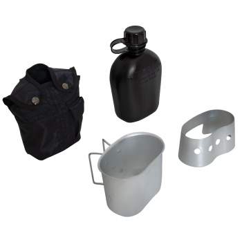 1 Quart 4 Piece Canteen Kit With Cover, Aluminum Cup, And Stove