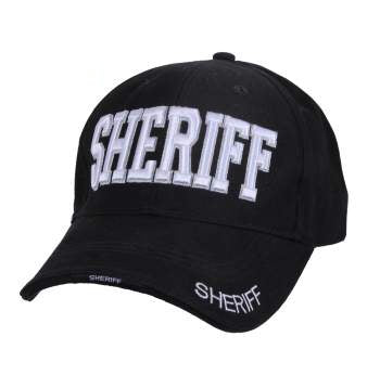 3D Embroidered Sheriff Hat Black