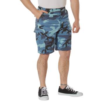 Sky Blue Camouflage BDU Shorts