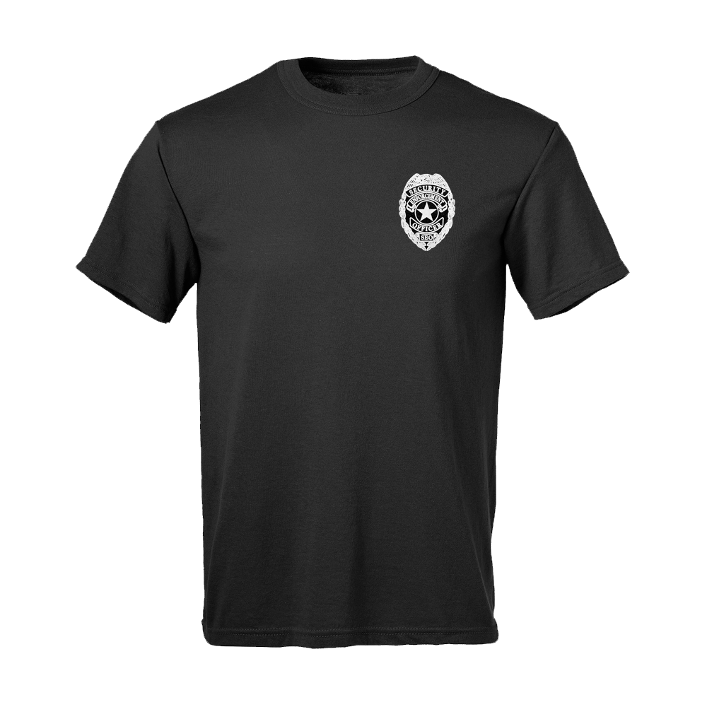 Standard Fit Security T-Shirt With Badge - Black