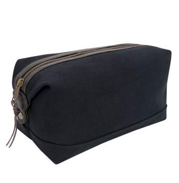 Canvas And Leather Toiletry Travel Kit Bag
