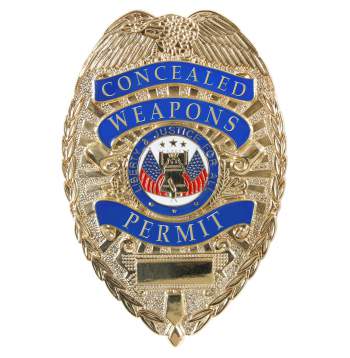 Deluxe Concealed Weapons Permit Badge