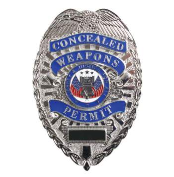 Deluxe Concealed Weapons Permit Badge