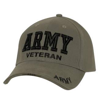 3D Embroidered Army Veteran Text Hat