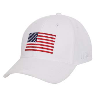Rothco USA Flag Low Profile Cap - White