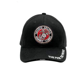 Embroidered Marines Emblem Few Proud Hat Black