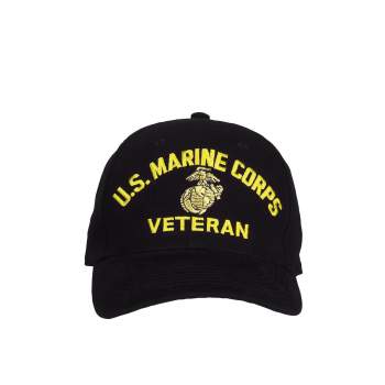 Embroidered Marine Veteran EGA Hat Black
