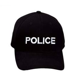 Embroidered Police Hat Black