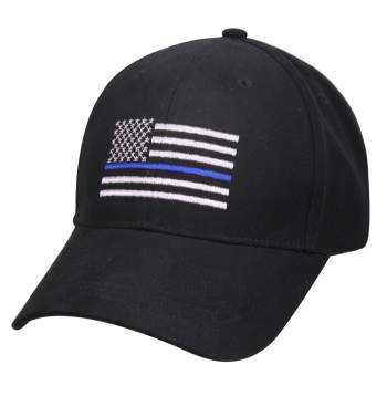 Embroidered Thin Blue Line US Flag Hat