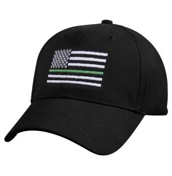 Embroidered Thin Green Line US Flag Hat