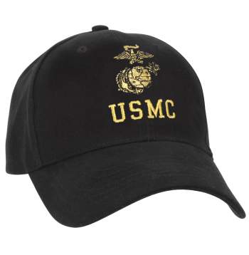 Embroidered USMC EGA Hat Black