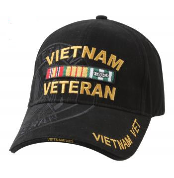Embroidered Vietnam Veteran Shadow Hat Black
