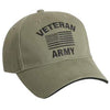 Embroidered Vintage Army Veteran US Flag Hat Olive Drab