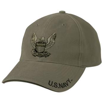 Embroidered Vintage US Navy Eagle Hat Olive Drab