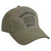 Embroidered Vintage Navy Veteran US Flag Hat Olive Drab