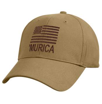 Embroidered 'Murica Hat Coyote Brown