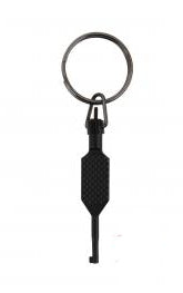 Flat Knurled Swivel Handcuff Key With Key Ring