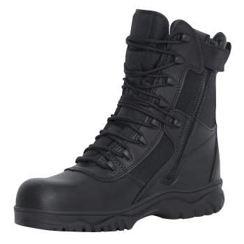Forced Entry Side Zip Composite Toe 8 Inch Tactical Boot Black