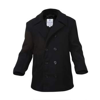 GI Style Navy Pea Coat Black
