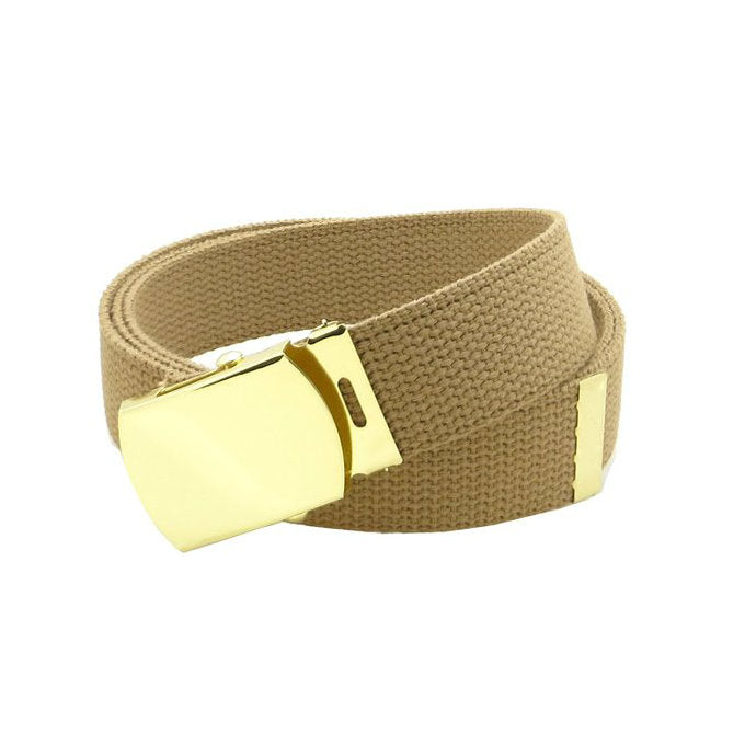 Military Grade Web Belt with Solid Brass Buckle- 4 Colors