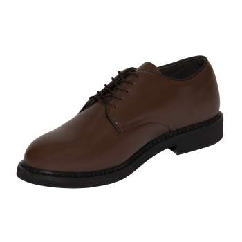 Leather Military Uniform Oxford Dress Shoe Brown