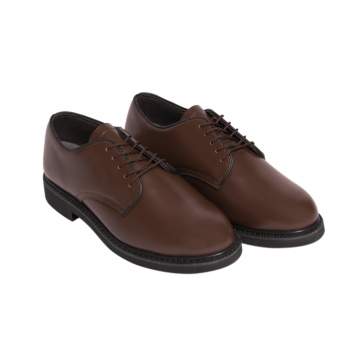 Leather Military Uniform Oxford Dress Shoe Brown