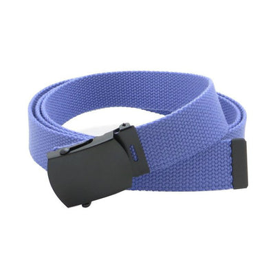 Made In USA - Military Style Web Belt With Black Buckle