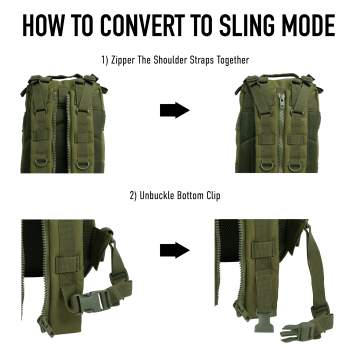 MOLLE Convertible Sling Backpack Medium Transport Pack