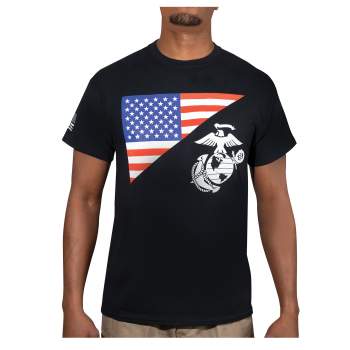 US Flag / USMC Eagle, Globe, Anchor T-Shirt