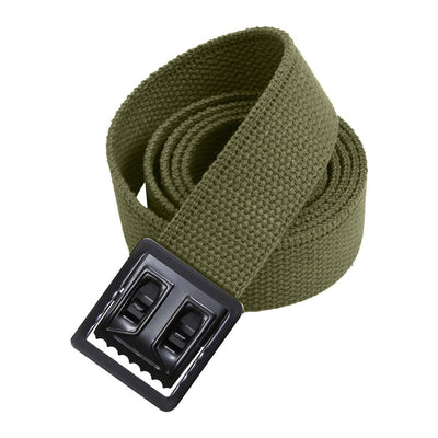 Made In USA - Military Style Web Belt With Black Open Face Buckle