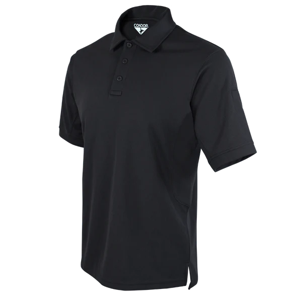 Black Short Sleeve Moisture-Wicking Tactical Polo