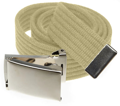 Ribbed Web Belt With Flip Top Buckle