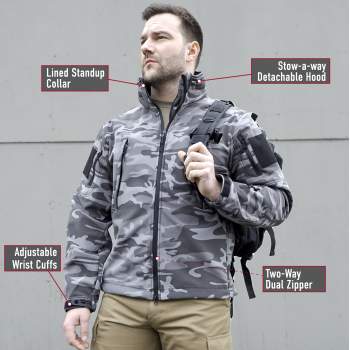 Spec Ops Tactical Soft Shell Jacket Security Black