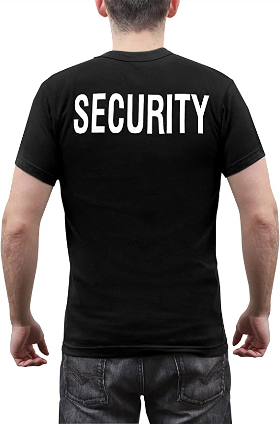 Standard Fit Security T-Shirt With Badge - Black