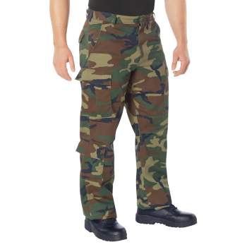 Vintage Paratrooper Fatigue Pants Woodland Camouflage