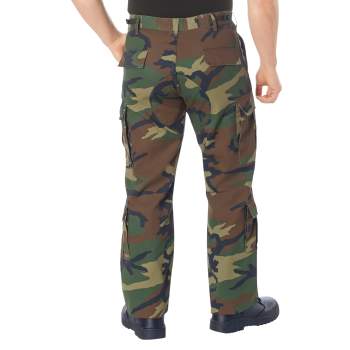 Vintage Paratrooper Fatigue Pants Woodland Camouflage