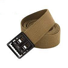 Made In USA - Military Style Web Belt With Silver Buckle