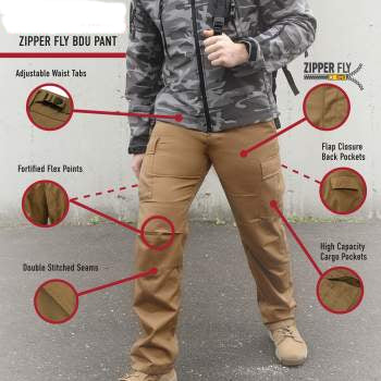BDU Pants | Tactical Pants For Men | Black Camouflage