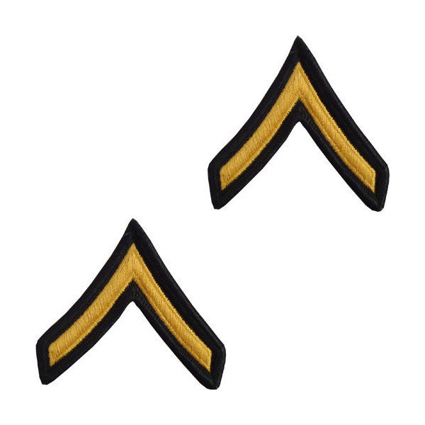 Army Male Gold / Green Private Chevron Set (1 Pair)