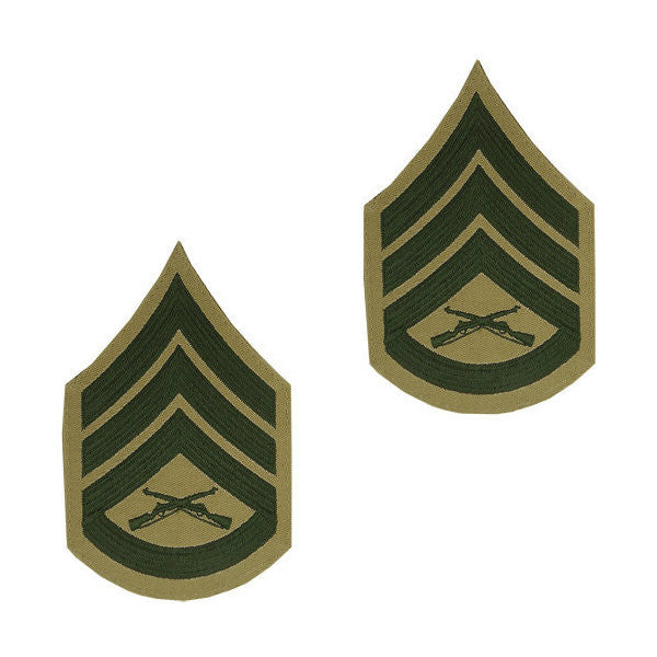 Marine Male Green / Khaki Staff Sergeant Chevron Set (1 Pair)