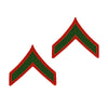 Marine Male Green / Red Private First Class Chevron Set (1 Pair)