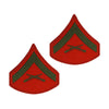 Marine Male Green / Red Lance Corporal Chevron Set (1 Pair)