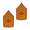 Marine Male Gold / Red Master Sergeant Chevron Set