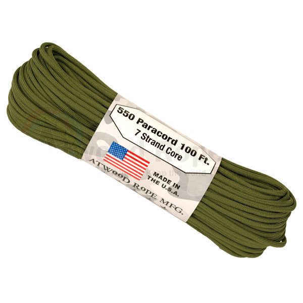 100Ft 550 Paracord Olive Drab - Army Navy Gear