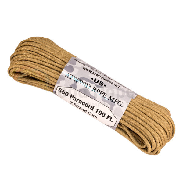 100Ft 550 Paracord Tan - Indy Army Navy