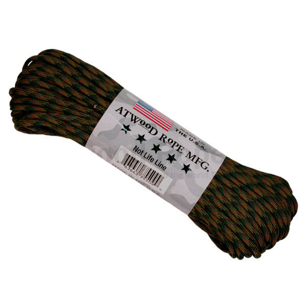 100Ft 550 Paracord Woodland Camouflage - Indy Army Navy